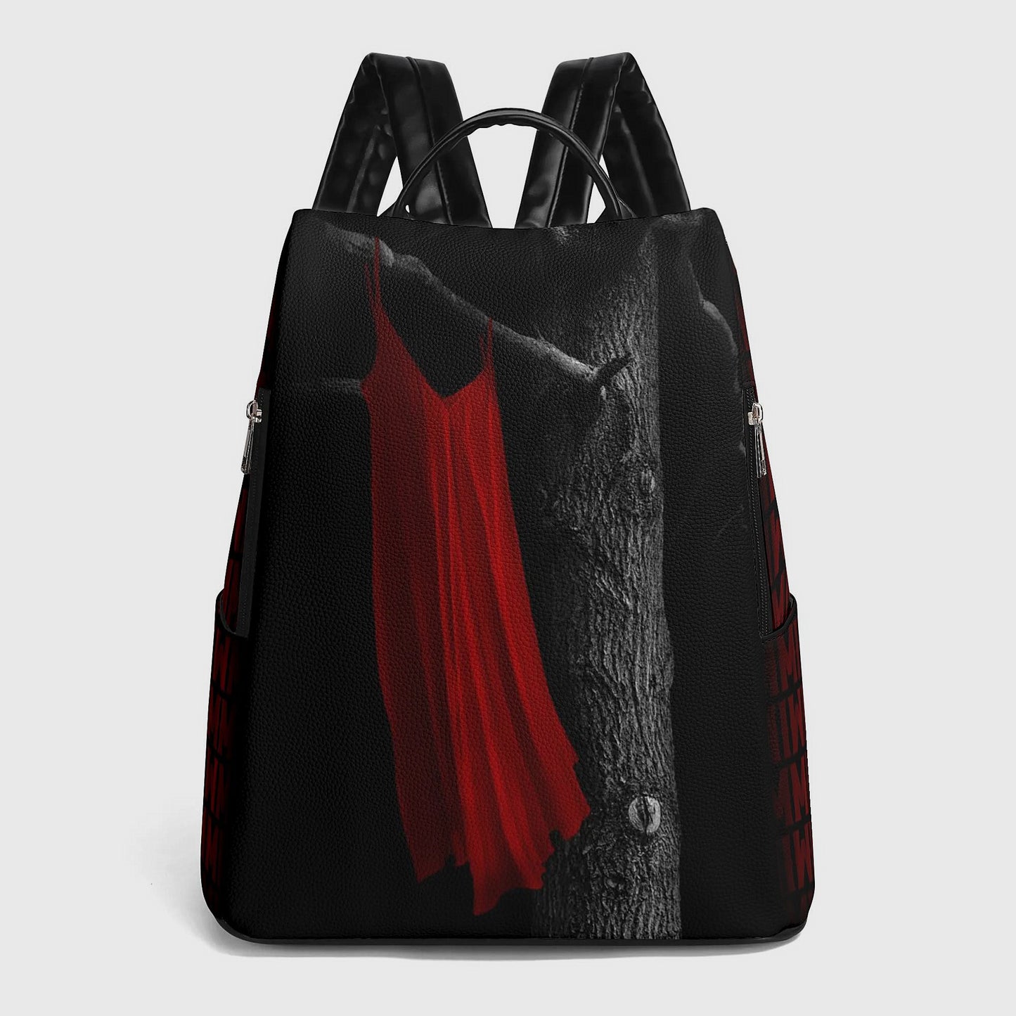 black*red*dress*MMIW*indigenous*native*american*eagle*feather*backpack*bag*women*men