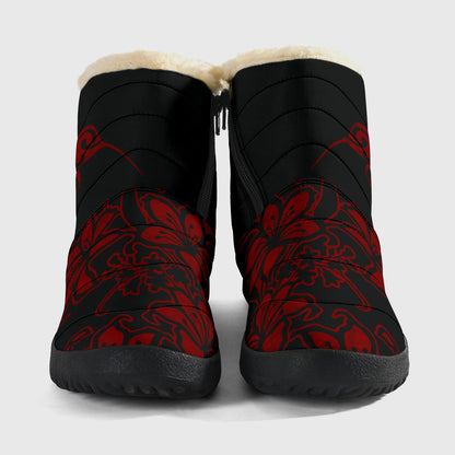 black*indigenous*native*american*hummingbird*insulated-Boots*winter*boots*zipper-boots*snow-boots*women