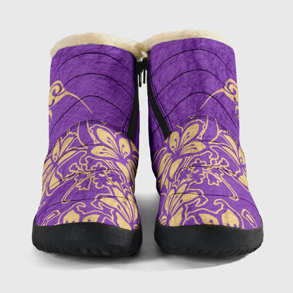 purple*indigenous*native*american*hummingbird*insulated-Boots*winter*boots*zipper-boots*snow-boots*women