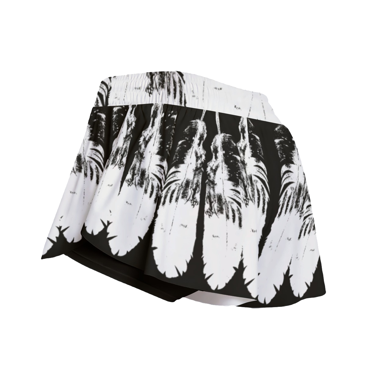 inverted*white*indigenous*native*american*eagle*feather*shorts*skorts*women's