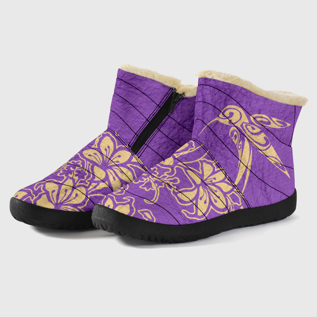 purple*indigenous*native*american*hummingbird*insulated-Boots*winter*boots*zipper-boots*snow-boots*women