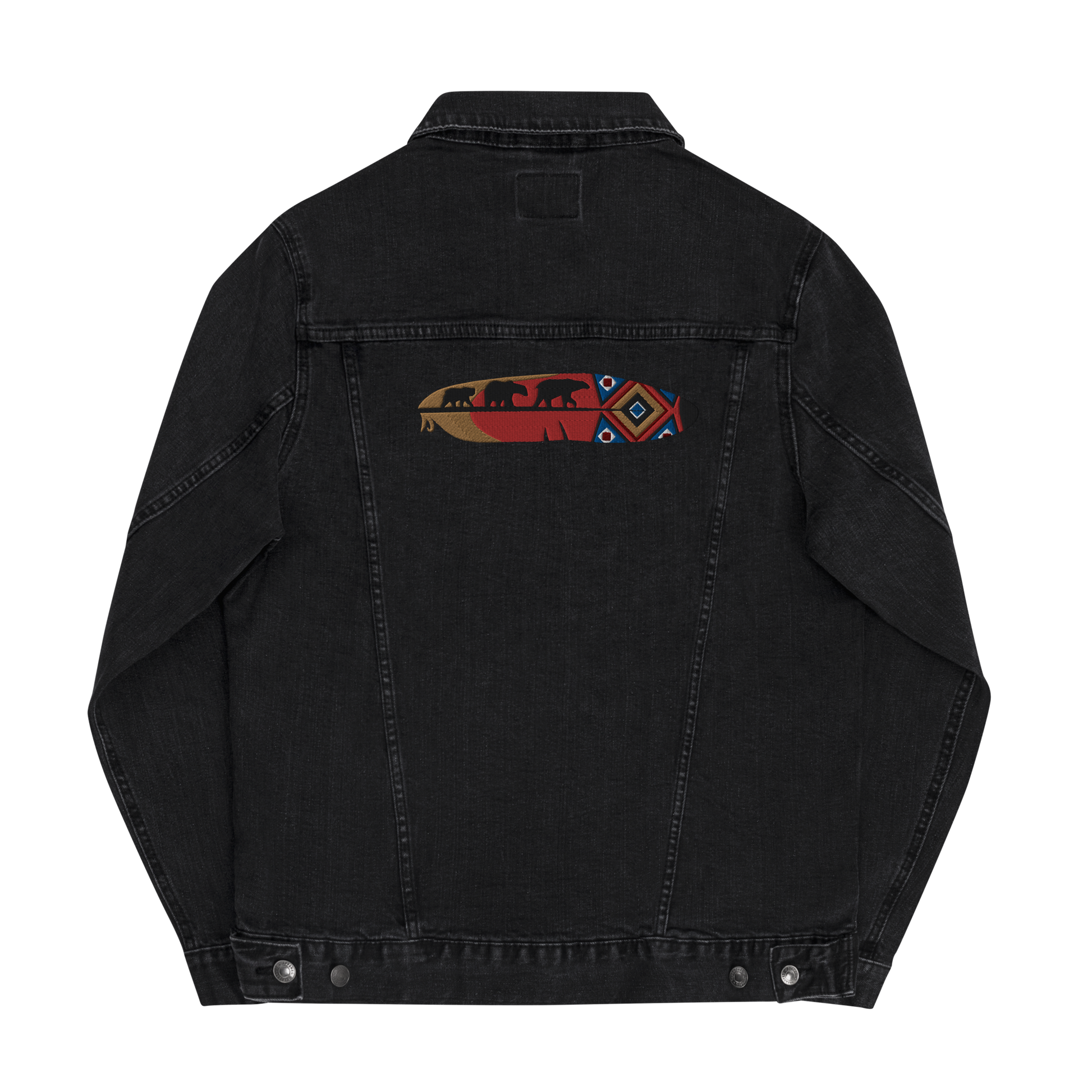 black*indigenous*native*american*bear*jean*denim*jacket