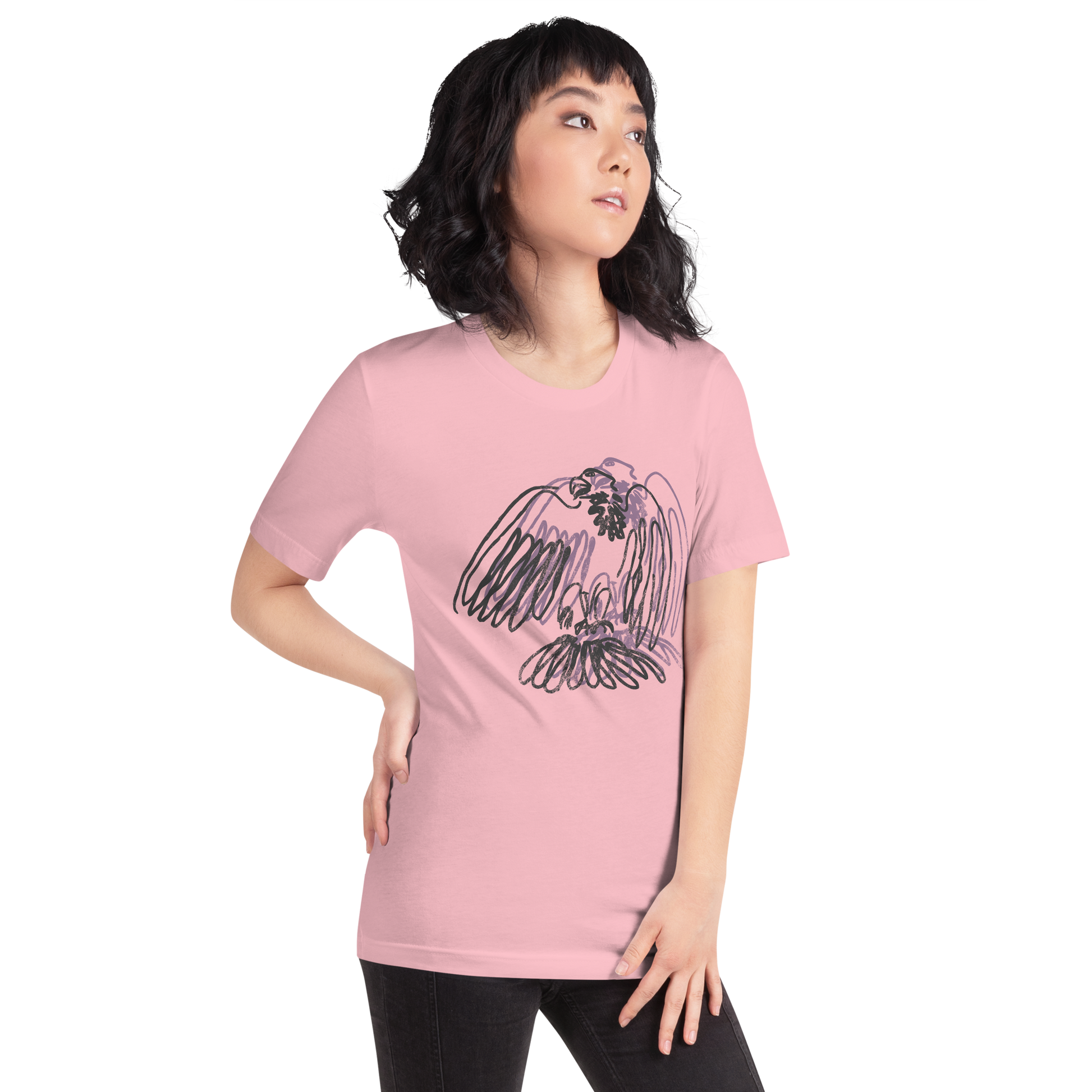 pink*indigenous*native*american*eagle*t-shirt*women's